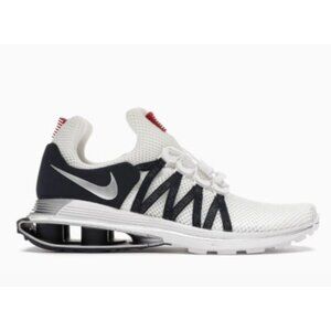 Nike Shox Gravity White Metallic Silver/Black Running Shoes Men's US Size 13
